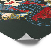 Rokoko mermaid art nouveau card poster (Ecke)