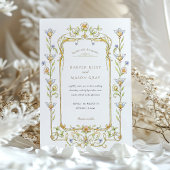 Rokoko mit floraler Wasserfarbe Einladung