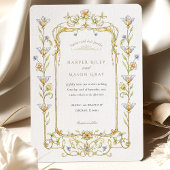 Rokoko mit floraler Wasserfarbe Einladung