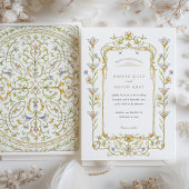 Rokoko mit floraler Wasserfarbe Einladung