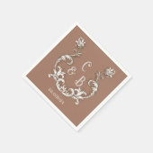 Rokoko Mocha Florentine Monochrome Mousse Serviette (Ecke)
