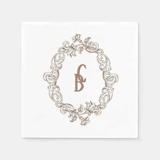 Rokoko Mocha Florentine Monochrome Mousse Serviette (Vorderseite)