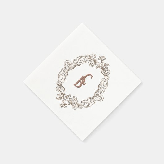 Rokoko Mocha Florentine Monochrome Mousse Serviette (Ecke)