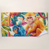 Rokoko Monkey Pattern Strandtuch (Vorderseite)