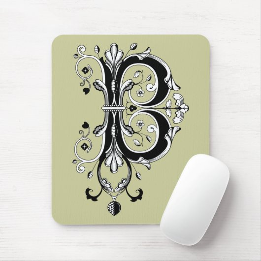 Rokoko-Monogramm-Buchstabe B Mousepad (Mit Mouse)