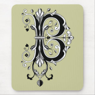 Rokoko-Monogramm-Buchstabe B Mousepad