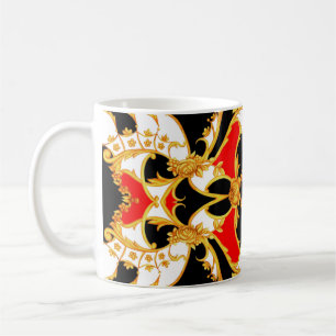Rokoko-Panel mit Blumenelementen Kaffeetasse