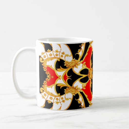 Rokoko-Panel mit Blumenelementen Kaffeetasse (Links)