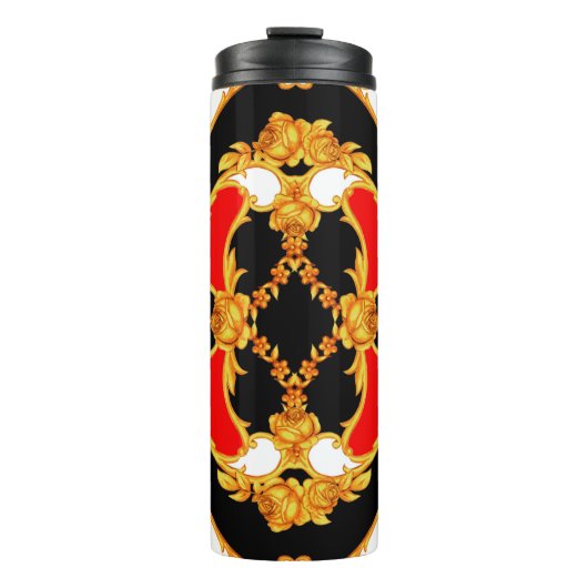 Rokoko-Panel mit Blumenelementen Thermosbecher (Vorderseite)