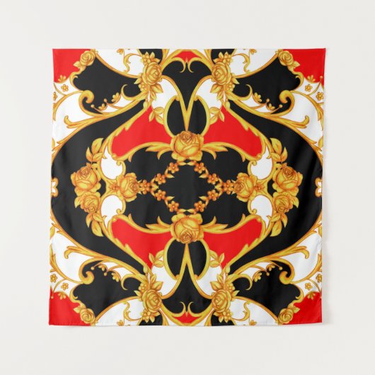 Rokoko-Panel mit Blumenelementen Wandteppich (Vorderseite (Horizontal))