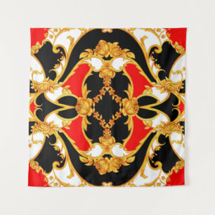 Rokoko-Panel mit Blumenelementen Wandteppich