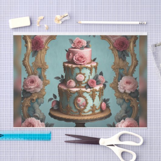 Rokoko Parisian Tiercake 7 Decoupage Paper Seidenpapier (Handwerk)