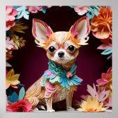 Rokoko Pastel Color Paper Chihuahua Poster (Vorne)