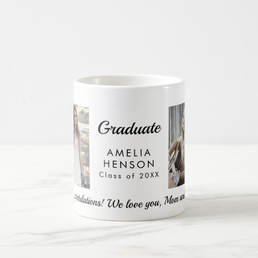 Rokoko Pattern Glückwunsch Graduate 2 Fotos Kaffeetasse (Mittel)