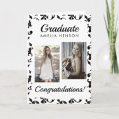 Rokoko Pattern Glückwunsch Graduate 2 Fotos Karte (Vorderseite)
