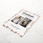 Rokoko Pattern Graduate 2 Foto Collage Abschluss Folieneinladung (Gedreht)