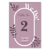 Rokoko Pink Simple Wedding Table Card Tischnummer (Vorderseite)