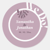 Rokoko Pink Simple Wedding Umschlag Aufkleber (Vorderseite)