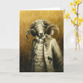 Rokoko Ram Greetings Card Karte (Gelbe Blume)