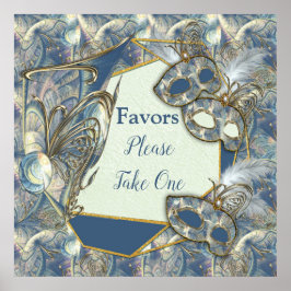 Rokoko Rich mit Gold Relief & Mask Poster