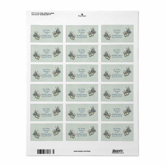 Rokoko Rich Muster-Design mit Masken Adressaufkleber (Vorne)