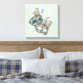 Rokoko Rich Muster-Design mit Masken Leinwanddruck (Insitu (Schlafzimmer))