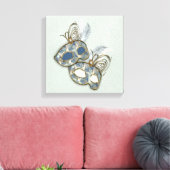 Rokoko Rich Muster-Design mit Masken Leinwanddruck (Insitu (Wohnzimmer))