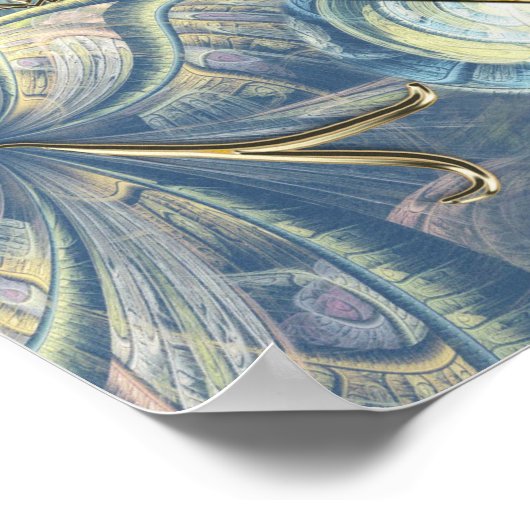 Rokoko Rich Muster-Design mit Masken Poster (Ecke)