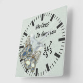 Rokoko Rich Muster-Design mit Masken Quadratische Wanduhr (Winkel)