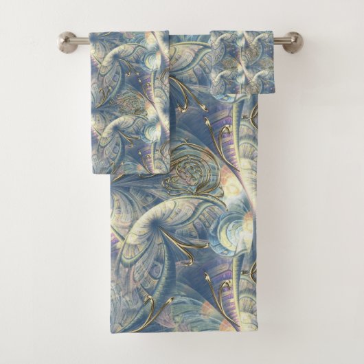 Rokoko Rich Pattern Design mit Gold Relief Badhandtuch Set (Insitu)