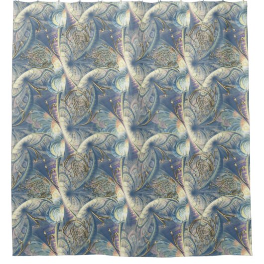 Rokoko Rich Pattern Design mit Gold Relief Duschvorhang (Vorderseite)