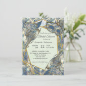 Rokoko Rich Romantic Gold Reliefs & Mask Einladung (Stehend Vorderseite)