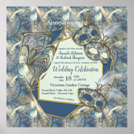 Rokoko Rich Romantic Gold Reliefs & Mask Poster