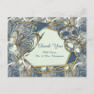 Rokoko Rich Romantic Gold Reliefs & Mask Postkarte