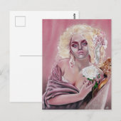 Rokoko Rose Schönes Mädchen Postkarte (Vorne/Hinten)