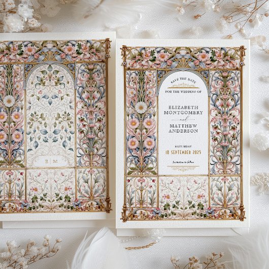Rokoko Save the Date Wedding Einladung