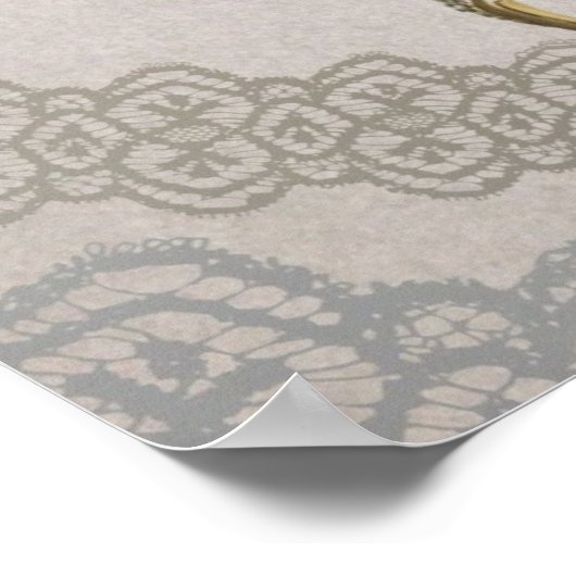 Rokoko-Sessel mit romantischem, mädchenhaftem Kron Poster (Ecke)