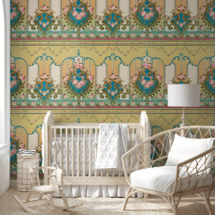 Rokoko Versailles Frieze Baroque Blumenmotive Tapete