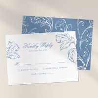 Rokoko Vintag Blue Wedding RSVP