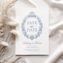 Rokoko Vintag Dusty Blue Save the Date