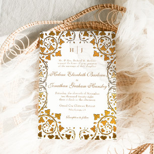 Rokoko Vintag Elegant Classic feierliche Hochzeit Einladung