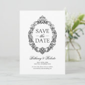 Rokoko Vintage Wedding Save the Date (Stehend Vorderseite)