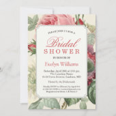 Rokoko Vintages botanisches Brautparty Einladung (Vorderseite)