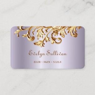 Rokoko-Visitenkarte für Lavendel und Gold Visitenkarte
