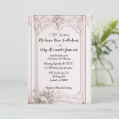 Rokoko Wiederbelebung der Verzierten feierlichen E Einladung (Stehend Vorderseite)