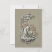 Rokoko Zierblumen Hochzeit Einladung (Rückseite)