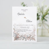 Rokoko Zierblumen Hochzeit Einladung (Stehend Vorderseite)