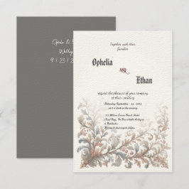 Rokoko Zierblumen Hochzeit Einladung