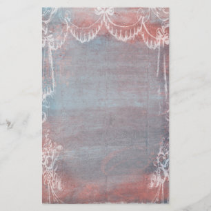 Rokokos reden französisches Blau u. Rosa an Briefpapier