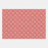Rokokoziermuster Rot & Weiß Geschenkpapier Set (Vorderseite 3)